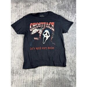 Ghostface The Icon Of Halloween‎ T-Shirt Mens Black Let's Watch Scary Movies